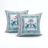 BLOCKS OF INDIA Diwan Set Cotton 8 Piece | Deewan Printed Bedsheet Sets for Living Room Hall (Set of 8 Piece, 1-Bed Sheet | 2-Bolster Cover | 5-Cushion Cover (Color 15)