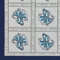 BLOCKS OF INDIA Diwan Set Cotton 8 Piece | Deewan Printed Bedsheet Sets for Living Room Hall (Set of 8 Piece, 1-Bed Sheet | 2-Bolster Cover | 5-Cushion Cover (Color 18)