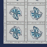 BLOCKS OF INDIA Diwan Set Cotton 8 Piece | Deewan Printed Bedsheet Sets for Living Room Hall (Set of 8 Piece, 1-Bed Sheet | 2-Bolster Cover | 5-Cushion Cover (Color 18)