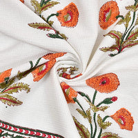 BLOCKS OF INDIA Cotton Hand Block Printed Soft Waffle Fabric Towel Set : 1 Bath Towel and 4 Hand Towel (Color 12)