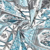 BLOCKS OF INDIA Diwan Set Cotton 8 Piece | Deewan Printed Bedsheet Sets for Living Room Hall (Set of 8 Piece, 1-Bed Sheet | 2-Bolster Cover | 5-Cushion Cover (Color 15)