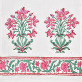 BLOCKS OF INDIA Cotton Hand Block Printed Soft Waffle Fabric Towel Set : 1 Bath Towel and 4 Hand Towel (Color 13)