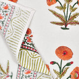 BLOCKS OF INDIA Cotton Hand Block Printed Soft Waffle Fabric Towel Set : 1 Bath Towel and 4 Hand Towel (Color 12)