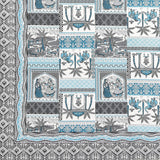 BLOCKS OF INDIA Diwan Set Cotton 8 Piece | Deewan Printed Bedsheet Sets for Living Room Hall (Set of 8 Piece, 1-Bed Sheet | 2-Bolster Cover | 5-Cushion Cover (Color 15)