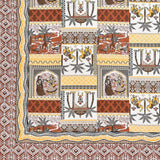 BLOCKS OF INDIA 200TC Diwan Set Cotton 8 Piece | Deewan Printed Bedsheet Sets for Living Room Hall (Set of 8 Piece, 1-Bed Sheet | 2-Bolster Cover | 5-Cushion Cover (Color 13)