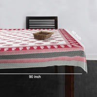 Pure Cotton Table Cloth Rajasthani Hand Block Printed (Maroon & Black Paisley)