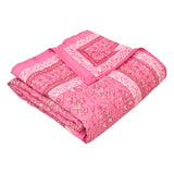 Cotton Single Size Quilt Hand Block Print for Light Winters (60x90 inches) Rajai Razai 