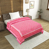 Cotton Single Size Quilt Hand Block Print for Light Winters (60x90 inches) Rajai Razai 