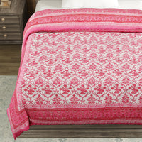 Cotton Single Size Quilt Hand Block Print for Light Winters (60x90 inches) Rajai Razai 
