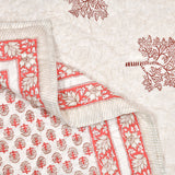Cotton Single Size Quilt/Rajai Hand Block Print for Light Winters (60x90 Inches) Rajai Razai