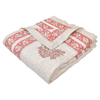 Cotton Single Size Quilt/Rajai Hand Block Print for Light Winters (60x90 Inches) Rajai Razai