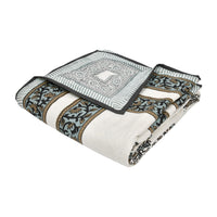 Cotton Dohar / Blanket Single Bed Size Hand Block Printed, Grey Kairi Motifs