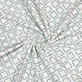 Cotton Dohar / Blanket Single Bed Size Hand Block Printed, Grey Kairi Motifs