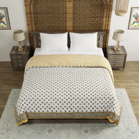 King Size Quilt/Rajai Cotton Hand Block Print  (90 inch X 108 inch) Rajai Razai