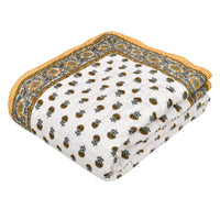 King Size Quilt/Rajai Cotton Hand Block Print  (90 inch X 108 inch) Rajai Razai