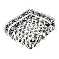 Cotton Single Size Quilt/ Rajai Hand Block Print for Light Winters (60x90 Inches) Rajai Razai