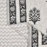 Cotton Single Size Quilt Hand Block Print for Light Winters (60x90 Inches) Rajai Razai