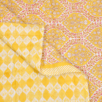 Cotton Single Size Quilt Hand Block Print for Light Winters (60x90 Inches) Rajai Razai