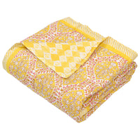 Cotton Single Size Quilt Hand Block Print for Light Winters (60x90 Inches) Rajai Razai