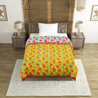 Cotton Single Size Quilt Hand Block Print for Light Winters (60x90 Inches) Rajai Razai