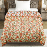 Cotton Single Size Quilt Hand Block Print for Light Winters (60x90 Inches) Rajai Razai