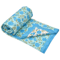 Cotton Single Size Quilt Hand Block Print for Light Winters (60x90 Inches) Rajai razai 