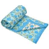 Cotton Single Size Quilt Hand Block Print for Light Winters (60x90 Inches) Rajai razai 