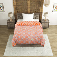 Cotton Single Size Quilt Hand Block Print for Light Winters (60x90 Inches) Rajai Razai
