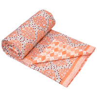 Cotton Single Size Quilt Hand Block Print for Light Winters (60x90 Inches) Rajai Razai
