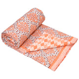 Cotton Single Size Quilt Hand Block Print for Light Winters (60x90 Inches) Rajai Razai